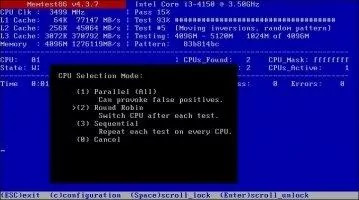 Memtest86+ Скриншот 3